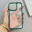قاب گوشی iPhone 13 Pro آیفون متال کیس Metal طرح پشت طلق شفاف دور سیلیکونی سبز کد 120929