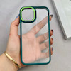 قاب گوشی iPhone 12 - iPhone 12 Pro آیفون متال کیس Metal طرح پشت طلق شفاف دور سیلیکونی سبز کد 120939