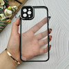 قاب گوشی iPhone 11 Pro Max آیفون متال کیس Metal طرح پشت طلق شفاف دور سیلیکونی استندشو مشکی کد 120941