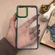 قاب گوشی Galaxy A22 4G - Galaxy M32 4G سامسونگ متال کیس Metal طرح پشت طلق شفاف دور سیلیکونی سبز کد 121180