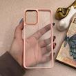 قاب گوشی Galaxy A22 4G - Galaxy M32 4G سامسونگ متال کیس Metal طرح پشت طلق شفاف دور سیلیکونی گلبهی کد 121182