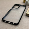 قاب گوشی Galaxy A23 سامسونگ متال کیس Metal طرح پشت طلق شفاف دور سیلیکونی مشکی کد 121188