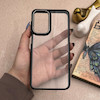 قاب گوشی Galaxy A23 سامسونگ متال کیس Metal طرح پشت طلق شفاف دور سیلیکونی مشکی کد 121188