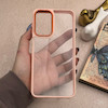قاب گوشی Galaxy A23 سامسونگ متال کیس Metal طرح پشت طلق شفاف دور سیلیکونی گلبهی کد 121191
