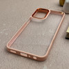 قاب گوشی Galaxy A23 سامسونگ متال کیس Metal طرح پشت طلق شفاف دور سیلیکونی گلبهی کد 121191