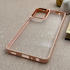 قاب گوشی Galaxy A72 سامسونگ متال کیس Metal طرح پشت طلق شفاف دور سیلیکونی گلبهی کد 121195