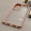 قاب گوشی Galaxy A72 سامسونگ متال کیس Metal طرح پشت طلق شفاف دور سیلیکونی گلبهی کد 121195