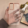 قاب گوشی Galaxy A72 سامسونگ متال کیس Metal طرح پشت طلق شفاف دور سیلیکونی گلبهی کد 121195