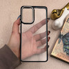 قاب گوشی Galaxy A72 سامسونگ متال کیس Metal طرح پشت طلق شفاف دور سیلیکونی مشکی کد 121198