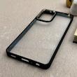 قاب گوشی Galaxy A72 سامسونگ متال کیس Metal طرح پشت طلق شفاف دور سیلیکونی مشکی کد 121198