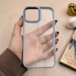 قاب گوشی iPhone 12 Pro Max آیفون متال کیس Metal طرح پشت طلق شفاف دور سیلیکونی آبی کد 121199