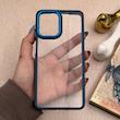 قاب گوشی Galaxy M53 5G سامسونگ متال کیس Metal طرح پشت طلق شفاف دور سیلیکونی سرمه ای کد 121206