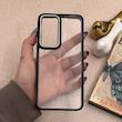 قاب گوشی Xiaomi 12T - Xiaomi 12T Pro - Redmi K50 Ultra شیائومی متال کیس Metal طرح پشت طلق شفاف دور سیلیکونی مشکی کد 121211