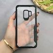 قاب گوشی Galaxy S9 سامسونگ طلقی شفاف دور سیلیکونی مشکی آیپکی کد 97545
