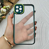 قاب گوشی iPhone 11 Pro Max آیفون متال کیس Metal طرح پشت طلق شفاف دور سیلیکونی استندشو سبز کد 120942