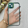قاب گوشی iPhone 14 Plus آیفون متال کیس Metal طرح پشت طلق شفاف دور سیلیکونی استندشو سبز کد 120949