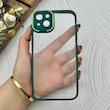 قاب گوشی iPhone 14 Plus آیفون متال کیس Metal طرح پشت طلق شفاف دور سیلیکونی استندشو سبز کد 120949