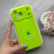قاب گوشی iPhone 17 Pro Max آیفون سیلیکونی اورجینال پاک کنی درجه یک زیربسته محافظ لنزدار سبز فسفری کد 120637