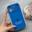 قاب گوشی iPhone 17 Pro Max آیفون سیلیکونی اورجینال پاک کنی درجه یک زیربسته محافظ لنزدار آبی تیره کد 120655