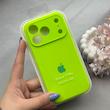 قاب گوشی iPhone 17 Pro آیفون سیلیکونی اورجینال پاک کنی درجه یک زیربسته محافظ لنزدار سبز فسفری کد 120674