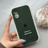قاب گوشی iPhone 17 آیفون سیلیکونی اورجینال پاک کنی درجه یک زیربسته محافظ لنزدار سبز تیره کد 120736