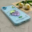 قاب گوشی Galaxy A05 سامسونگ دوتیکه مات پاستیلی عروسکی برجسته انگور کیوت آبی کد 123388