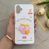 قاب گوشی Galaxy A06 سامسونگ دوتیکه مات پاستیلی عروسکی برجسته هلو کیوت سفید کد 123402