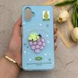 قاب گوشی Galaxy A06 سامسونگ دوتیکه مات پاستیلی عروسکی برجسته انگور کیوت آبی کد 123405