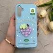 قاب گوشی Galaxy A14 سامسونگ دوتیکه مات پاستیلی عروسکی برجسته انگور کیوت آبی کد 123420