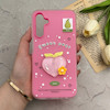 قاب گوشی Galaxy A15 سامسونگ دوتیکه مات پاستیلی عروسکی برجسته هلو کیوت صورتی کد 123425