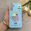 قاب گوشی Galaxy A16 سامسونگ دوتیکه مات پاستیلی عروسکی برجسته انگور کیوت آبی کد 123435