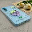 قاب گوشی Galaxy A16 سامسونگ دوتیکه مات پاستیلی عروسکی برجسته انگور کیوت آبی کد 123435