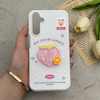 قاب گوشی Galaxy A25 سامسونگ دوتیکه مات پاستیلی عروسکی برجسته هلو کیوت سفید کد 123454