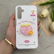قاب گوشی Galaxy A25 سامسونگ دوتیکه مات پاستیلی عروسکی برجسته هلو کیوت سفید کد 123454