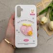 قاب گوشی Galaxy A34 سامسونگ دوتیکه مات پاستیلی عروسکی برجسته هلو کیوت سفید کد 123463