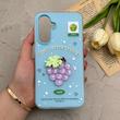 قاب گوشی Galaxy A36 سامسونگ دوتیکه مات پاستیلی عروسکی برجسته انگور کیوت آبی کد 123475