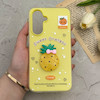 قاب گوشی Galaxy A36 سامسونگ دوتیکه مات پاستیلی عروسکی برجسته آناناس کیوت زرد کد 123477
