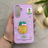 قاب گوشی Galaxy A36 سامسونگ دوتیکه مات پاستیلی عروسکی برجسته آناناس کیوت یاسی کد 123478