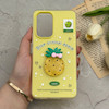 قاب گوشی Galaxy A53 سامسونگ دوتیکه مات پاستیلی عروسکی برجسته آناناس کیوت زرد کد 123482