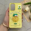قاب گوشی Galaxy A53 سامسونگ دوتیکه مات پاستیلی عروسکی برجسته آناناس کیوت زرد کد 123482