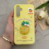 قاب گوشی Galaxy A54 سامسونگ دوتیکه مات پاستیلی عروسکی برجسته آناناس کیوت زرد کد 123483