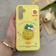 قاب گوشی Galaxy A54 سامسونگ دوتیکه مات پاستیلی عروسکی برجسته آناناس کیوت زرد کد 123483