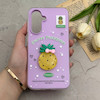 قاب گوشی Galaxy A56 سامسونگ دوتیکه مات پاستیلی عروسکی برجسته آناناس کیوت یاسی کد 123504