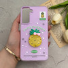 قاب گوشی Galaxy S21 FE سامسونگ دوتیکه مات پاستیلی عروسکی برجسته آناناس کیوت یاسی کد 123545