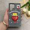 قاب گوشی Galaxy S23 Ultra سامسونگ دوتیکه مات پاستیلی عروسکی برجسته توت فرنگی کیوت طوسی کد 123564