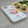 قاب گوشی Redmi A1 - Redmi A2 شیائومی دوتیکه مات پاستیلی عروسکی برجسته هلو کیوت سفید کد 123615