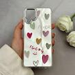 قاب گوشی Galaxy A12 - M12 سامسونگ اورجینال فانتزی سخت آینه ای لنز کرومی ایربگ دار طرح قلب کیوت کد 121958
