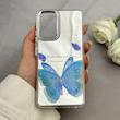 قاب گوشی Galaxy A32 4G سامسونگ اورجینال فانتزی سخت آینه ای لنز کرومی ایربگ دار طرح پروانه کیوت کد 121994