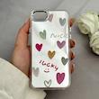 قاب گوشی iPhone 7 - iPhone 8 - iPhone SE 2020 - iPhone SE 2022 آیفون اورجینال فانتزی سخت آینه ای لنز کرومی ایربگ دار طرح قلب کیوت کد 122028