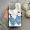 قاب گوشی iPhone 14 Pro Max آیفون اورجینال فانتزی سخت آینه ای لنز کرومی ایربگ دار طرح پروانه کیوت کد 122116